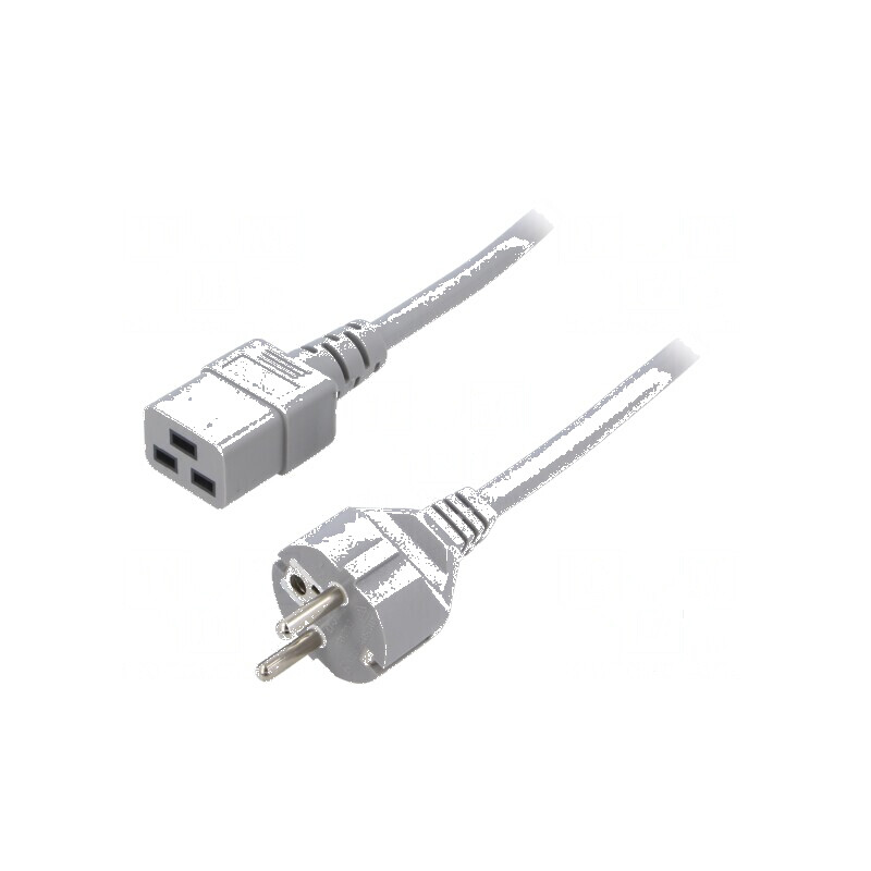 Cablu CEE 7/7 cu mufa IEC C19 mamă, 2m, 10A, gri, 3x1mm2 | Electronic-mag.ro | Componente Electronice Cablu CEE 7/7 cu mufa IEC C19 mamă, 2m, 10A, gri, 3x1mm2 | Electronic-mag.ro | Componente Electronice