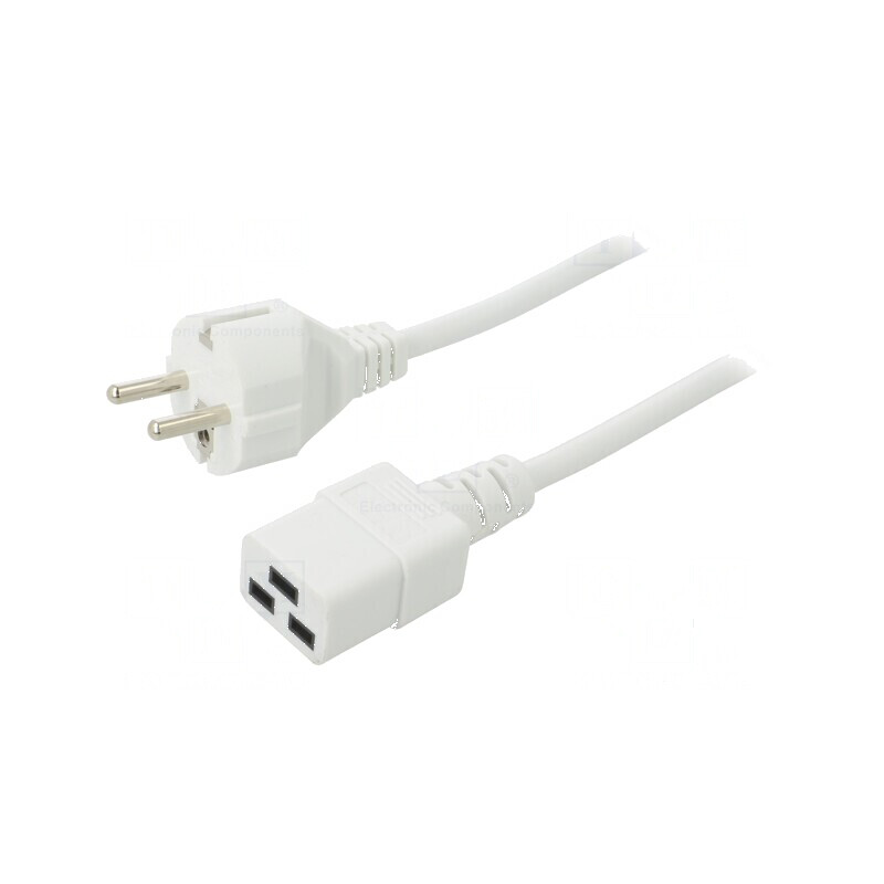 Cablu 3x1mm2 CEE 7/7 cu mufă IEC C19 mamă PVC 2m alb 10A | Electronic-mag.ro | Componente Electronice Cablu 3x1mm2 CEE 7/7 cu mufă IEC C19 mamă PVC 2m alb 10A | Electronic-mag.ro | Componente Electronice