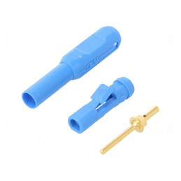Conector banană 1,5mm mufă albastră lipită Ø 2,1mm | Electronic-mag.ro | Componente Electronice