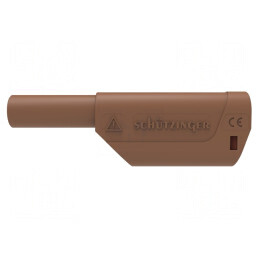 Conector banană 4mm 32A 1kV maro izolație nichelat | Electronic-mag.ro | Componente Electronice
