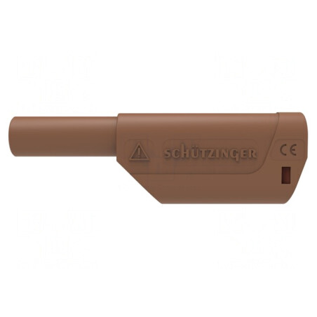 Conector banană 4mm 32A 1kV maro izolație nichelat | Electronic-mag.ro | Componente Electronice
