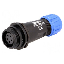 Mufă SP13 mamă PIN 5 IP68 5A 180V pentru lipire pe cablu 4÷6,5mm | Electronic-mag.ro | Componente Electronice