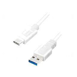 Cablu USB 3.2 A la C 1m alb 5Gbps 15W 3A 5V | Electronic-mag.ro | Componente Electronice