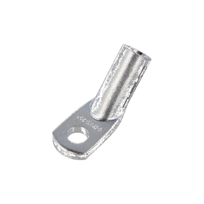 Vârf inelar tubular M10 10mm² crimpat pe cablu unghi 45° | Electronic-mag.ro | Componente Electronice