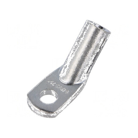 Vârf inelar tubular M10 10mm² crimpat pe cablu unghi 45° | Electronic-mag.ro | Componente Electronice