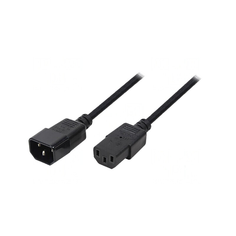 Cablu IEC C13 mamă - IEC C14 tată 1,8m negru 10A 250V | Electronic-mag.ro | Componente Electronice Cablu IEC C13 mamă - IEC C14 tată 1,8m negru 10A 250V | Electronic-mag.ro | Componente Electronice