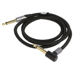 Cablu Jack 6,35mm unghiular, 1m, negru | Electronic-mag.ro | Componente Electronice