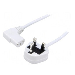 Cablu 3x0,75mm2 BS 1363 IEC C13 mamă 90° PVC 1,5m | Electronic-mag.ro | Componente Electronice