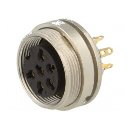 Conector M16 soclu mamă lipire PIN 6 5A 250V IP40 0,75mm2 | Electronic-mag.ro | Componente Electronice