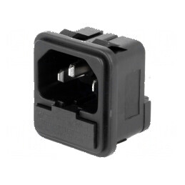 Conector alimentare AC soclu tată 10A 250VAC IEC 60320 | Electronic-mag.ro | Componente Electronice