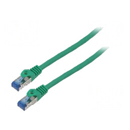 Patch cord S/FTP 6a 10m CCA LSZH verde 26AWG | Electronic-mag.ro | Componente Electronice