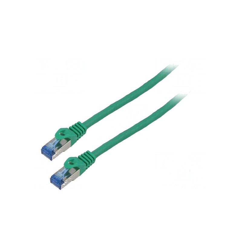 Patch cord S/FTP 6a 10m CCA LSZH verde 26AWG | Electronic-mag.ro | Componente Electronice
