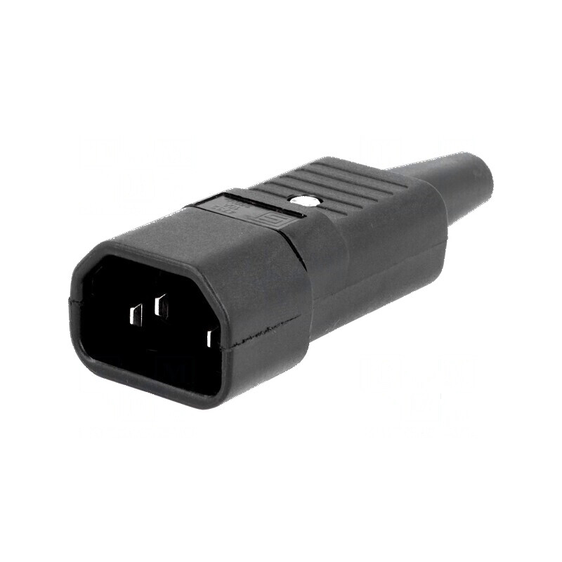 Conector alimentare AC 10A 250VAC IEC 60320 mufă tată drept | Electronic-mag.ro | Componente Electronice