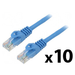 Patch cord U/UTP 6 litat CCA PVC albastru 0,25m 26AWG | Electronic-mag.ro | Componente Electronice