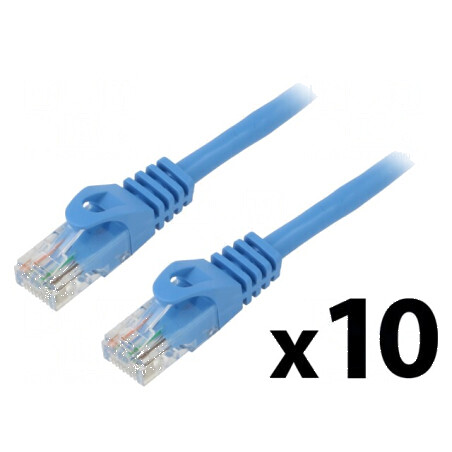Patch cord U/UTP 6 litat CCA PVC albastru 0,25m 26AWG | Electronic-mag.ro | Componente Electronice