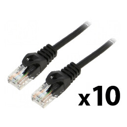 Patch cord U/UTP 6 litat CCA PVC negru 0,25m 26AWG | Electronic-mag.ro | Componente Electronice