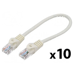 Patch cord U/UTP 6 litat CCA PVC alb 0,25m 26AWG | Electronic-mag.ro | Componente Electronice