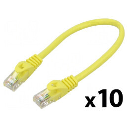Patch cord U/UTP 6 litat CCA PVC galben 0,25m 26AWG | Electronic-mag.ro | Componente Electronice