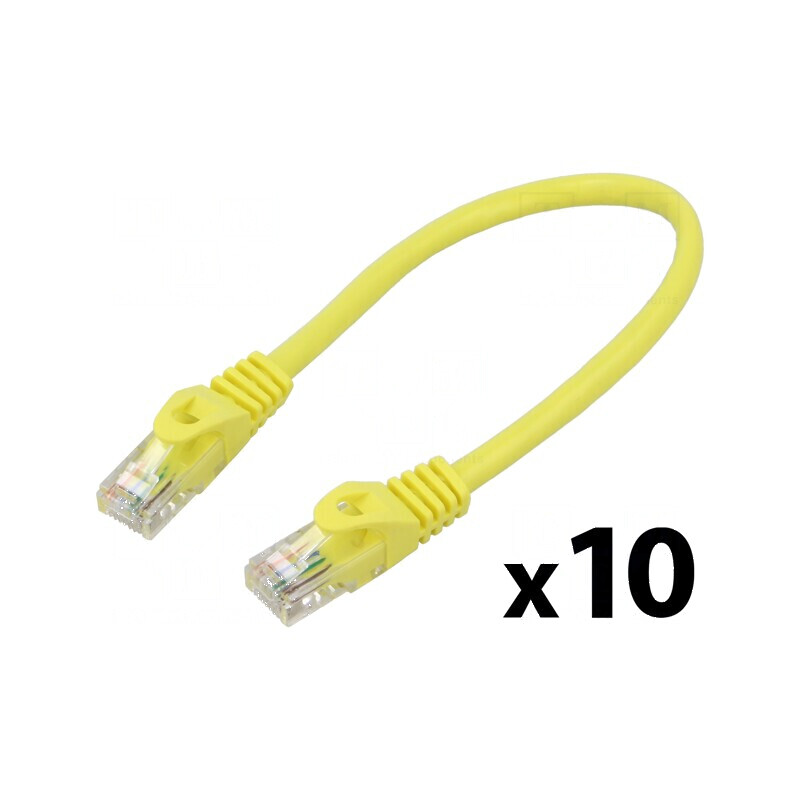 Patch cord U/UTP 6 litat CCA PVC galben 0,25m 26AWG | Electronic-mag.ro | Componente Electronice Patch cord U/UTP 6 litat CCA PVC galben 0,25m 26AWG | Electronic-mag.ro | Componente Electronice