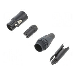Conector XLR mufă mamă PIN 3 drept pe cablu lipire 16A 14AWG | Electronic-mag.ro | Componente Electronice