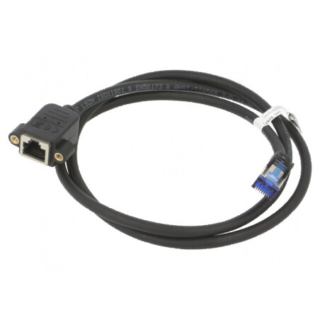 Prelungitor RJ45 S/FTP 6a 1m LSZH negru 27AWG | Electronic-mag.ro | Componente Electronice