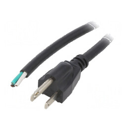 Cablu 3x16AWG NEMA 5-15 mufă PVC 2m negru 13A | Electronic-mag.ro | Componente Electronice