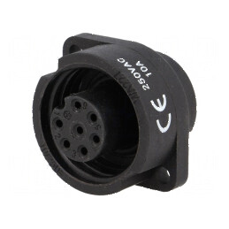 Soclu WA22 mamă IP67 10A lipire 250V aurit | Electronic-mag.ro | Componente Electronice