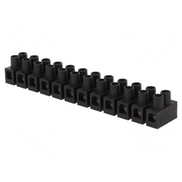 Regletă conexiuni terminale 6mm2 400V 41A neagră | Electronic-mag.ro | Componente Electronice