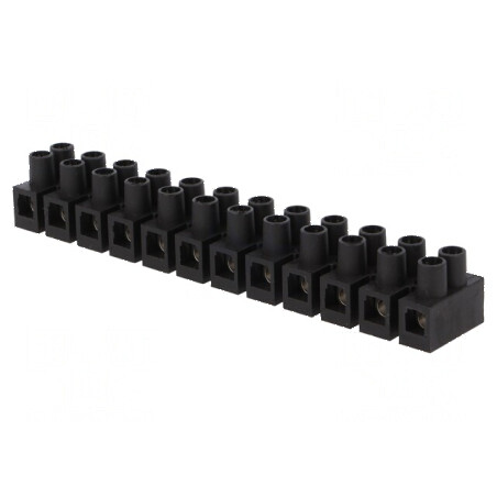 Regletă conexiuni terminale 6mm2 400V 41A neagră | Electronic-mag.ro | Componente Electronice