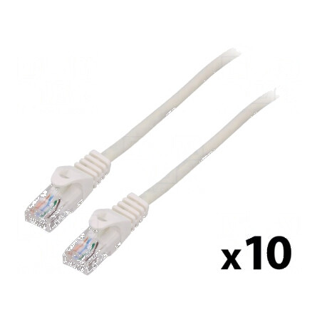 Patch cord U/UTP 5e 1m CCA PVC alb 26AWG 10buc | Electronic-mag.ro | Componente Electronice