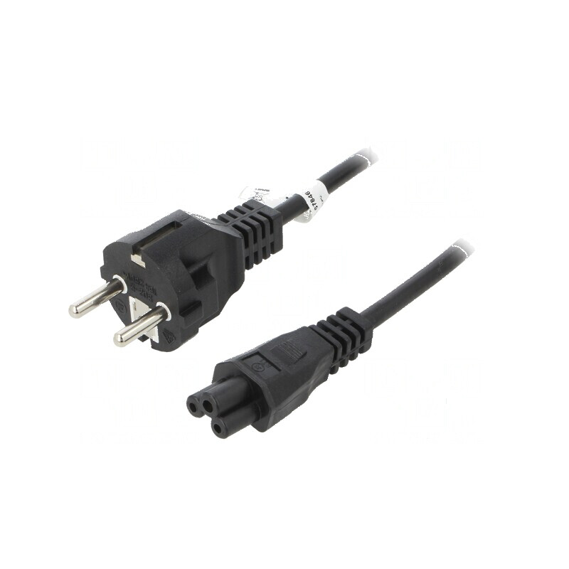 Cablu CEE 7/7 E/F cu mufă IEC C5 mamă PVC 1,8m negru 2,5A | Electronic-mag.ro | Componente Electronice Cablu CEE 7/7 E/F cu mufă IEC C5 mamă PVC 1,8m negru 2,5A | Electronic-mag.ro | Componente Electronice