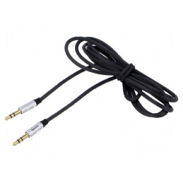 Cablu Jack 3,5mm mufe ambele părți 1,5m negru textil | Electronic-mag.ro | Componente Electronice