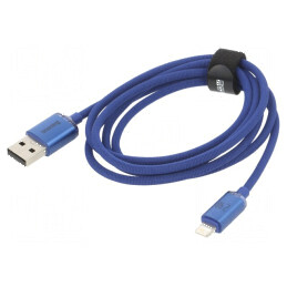Cablu USB 2.0 Apple Lightning la USB A, 1,2m, albastru | Electronic-mag.ro | Componente Electronice