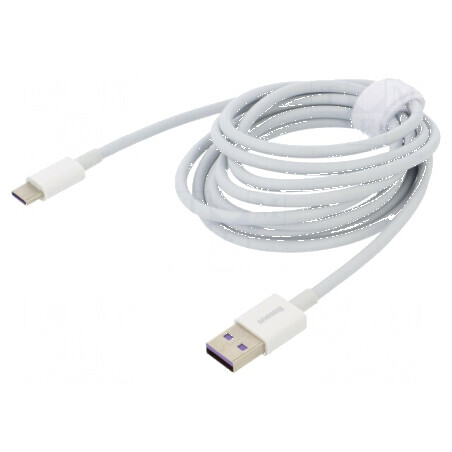Cablu USB A la USB C 2m alb 66W Quick Charge | Electronic-mag.ro | Componente Electronice