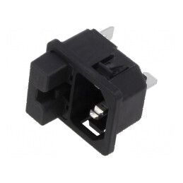 Conector alimentare AC soclu tată 10A 250VAC IEC 60320 6220 | Electronic-mag.ro | Componente Electronice