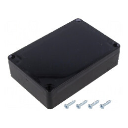 Carcasă universală ABS neagră IP65 90mm x 135mm x 35mm | Electronic-mag.ro | Componente Electronice
