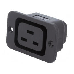 Conector alimentare AC soclu mamă 10A 250VAC IEC 60320 45mm | Electronic-mag.ro | Componente Electronice