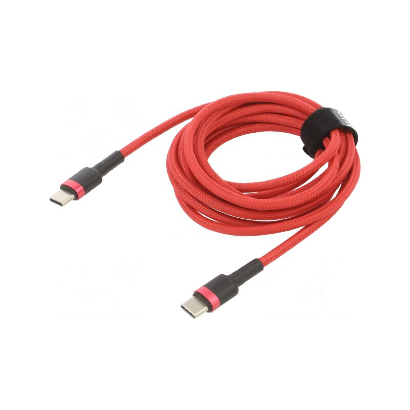 Cablu USB C 2m roșu textil 60W | Electronic-mag.ro | Componente Electronice Cablu USB C 2m roșu textil 60W | Electronic-mag.ro | Componente Electronice