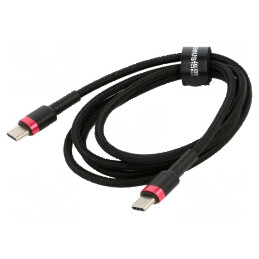 Cablu USB C 2m negru textil 60W | Electronic-mag.ro | Componente Electronice