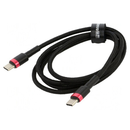 Cablu USB C 2m negru textil 60W | Electronic-mag.ro | Componente Electronice