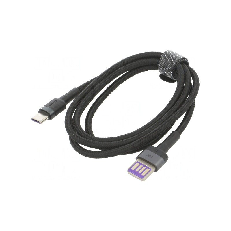 Cablu USB A la USB C 1m negru textil 40W | Electronic-mag.ro | Componente Electronice Cablu USB A la USB C 1m negru textil 40W | Electronic-mag.ro | Componente Electronice