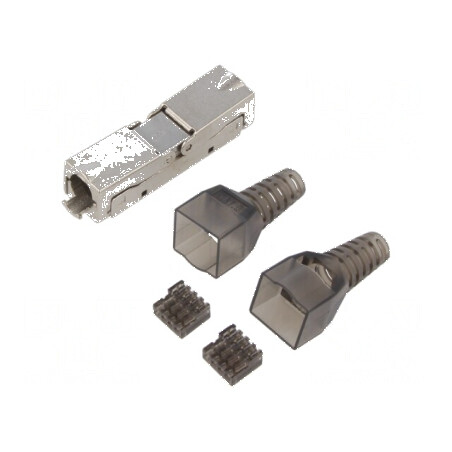 Conector RJ45 Cat 6 ecranat 8p8c | Electronic-mag.ro | Componente Electronice