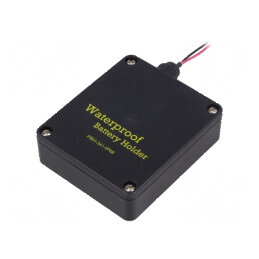 Suport baterii AA R6 cu 4 cabluri negre 150mm IP68 | Electronic-mag.ro | Componente Electronice