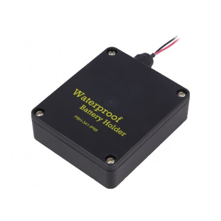 Suport baterii AA R6 cu 4 cabluri negre 150mm IP68 | Electronic-mag.ro | Componente Electronice