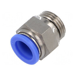 Racord push-in simplu alamă nichelată BLUELINE 0,95-15bar | Electronic-mag.ro | Componente Electronice