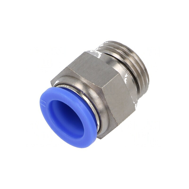 Racord push-in simplu alamă nichelată BLUELINE 0,95-15bar | Electronic-mag.ro | Componente Electronice