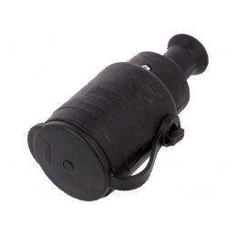 Conector alimentare AC mamă 2P PE 250VAC 16A negru | Electronic-mag.ro | Componente Electronice