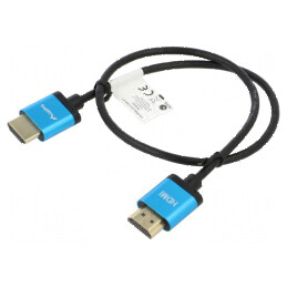 Cablu HDMI 2.0 slim 0,5m PVC - mufă din ambele părţi | Electronic-mag.ro | Componente Electronice