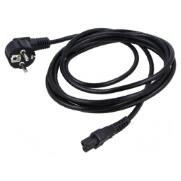 Cablu CEE 7/7 unghi 3m IEC C5 mamă PVC | Electronic-mag.ro | Componente Electronice