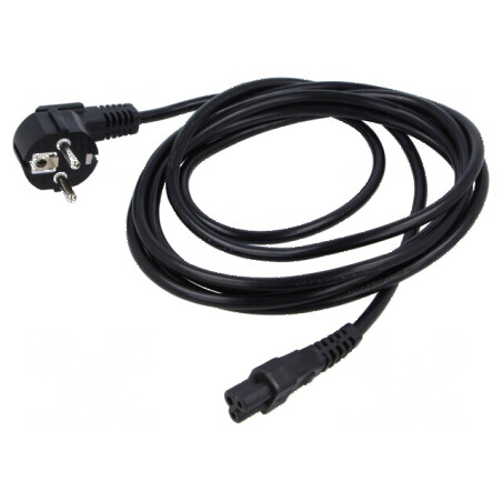 Cablu CEE 7/7 unghi 3m IEC C5 mamă PVC | Electronic-mag.ro | Componente Electronice